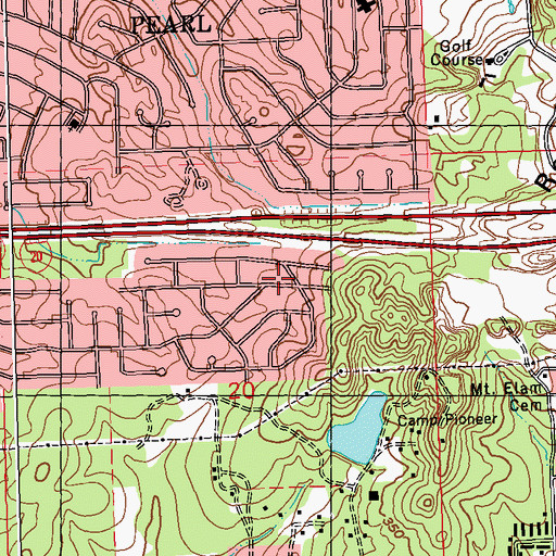 Topographic Map of Trinity Baptist Church, MS