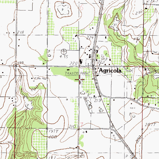 Topographic Map of Agricola Cemetery, MS