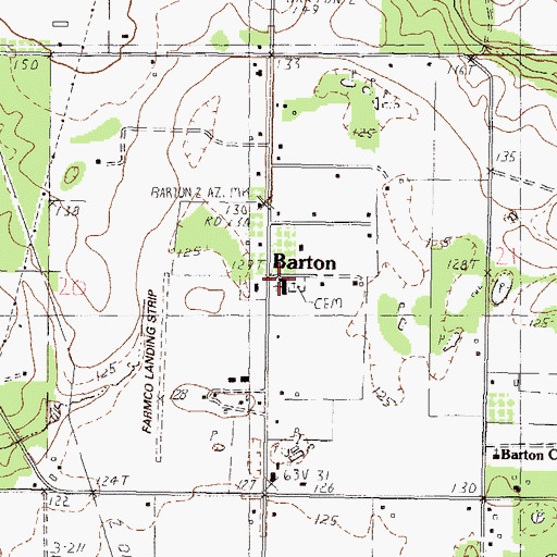 Topographic Map of Barton Baptist Church, MS