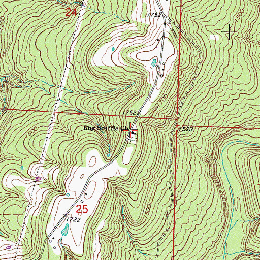 Topographic Map of Bug Scuffle Church, AR