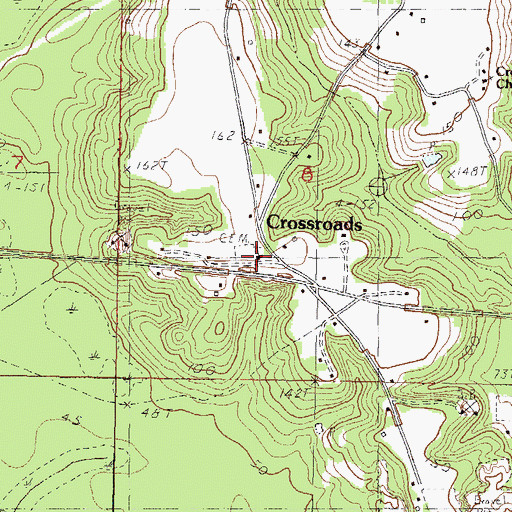 Topographic Map of Cross Roads Methodist Church, MS
