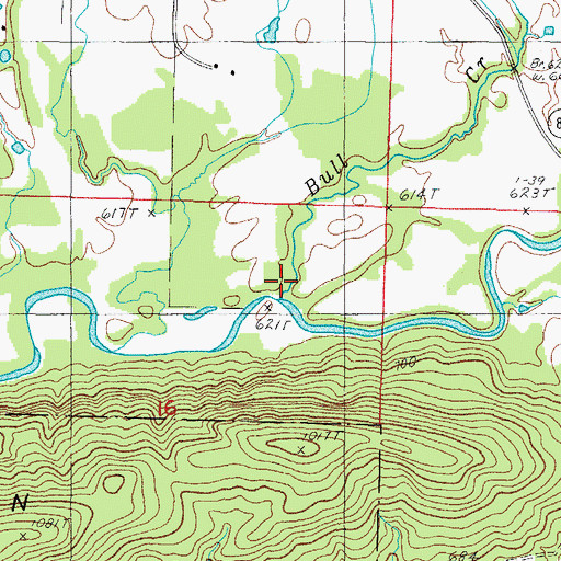 Topographic Map of Hon Branch, AR
