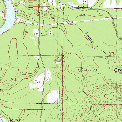 Topographic Map of Merrill Cemetery, MS
