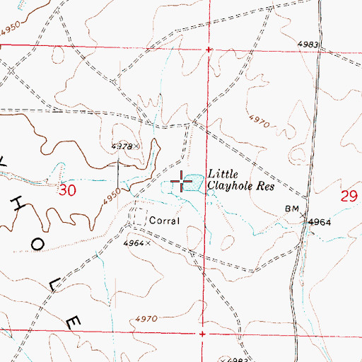 Topographic Map of Little Clayhole Reservoir, AZ