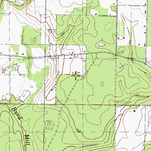 Topographic Map of Old Mount Pleasant Cemetery, MS