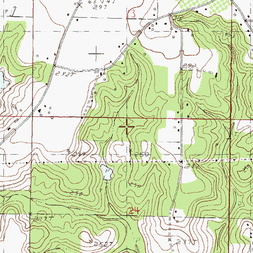 Topographic Map of Rock Creek, MS