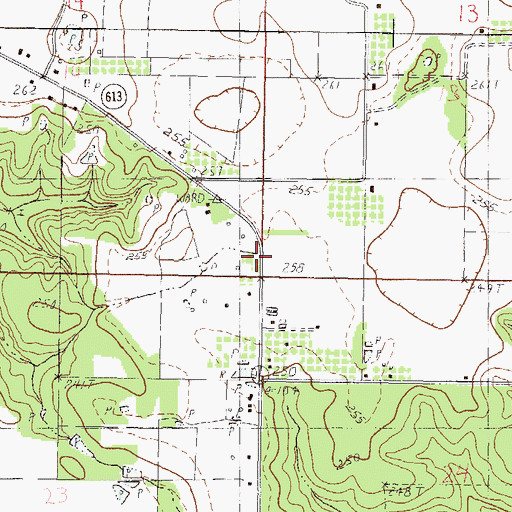 Topographic Map of Ward, MS