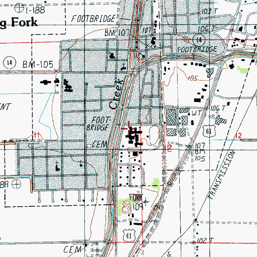 Topographic Map of Carson Seale Vocational Complex, MS