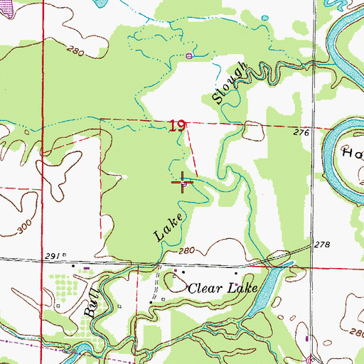 Topographic Map of Bull Lake Slough, AR