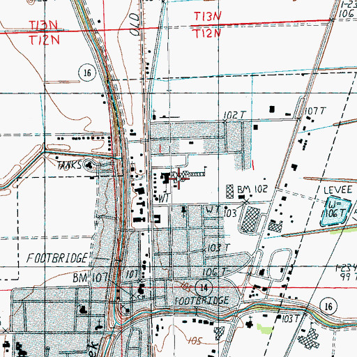 Topographic Map of Henry Weathers School (historical), MS