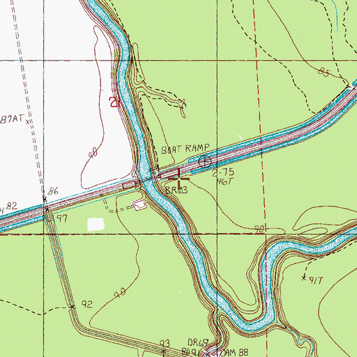 Topographic Map of Little Sunflower, MS