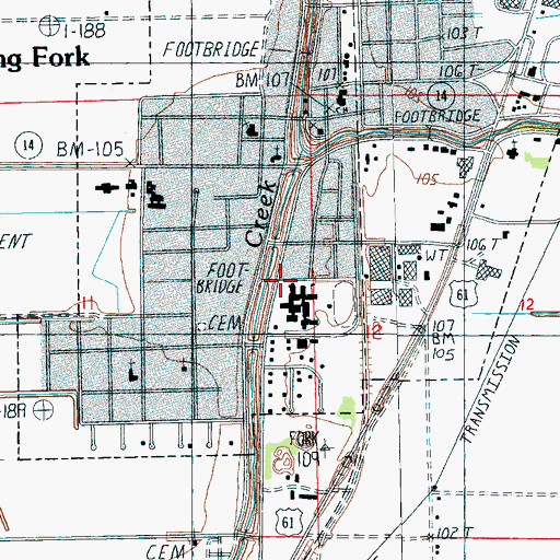 Topographic Map of Rolling Fork Elementary School, MS