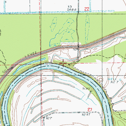Topographic Map of Spanish Fort Landing, MS