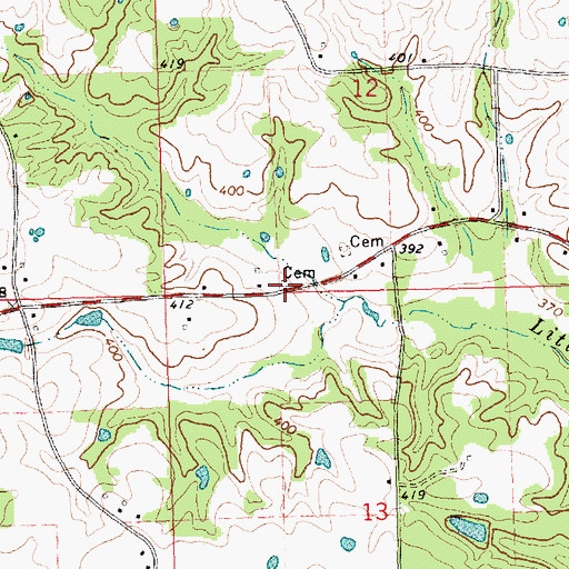 Topographic Map of Charlie Duncan Cemetery, MS