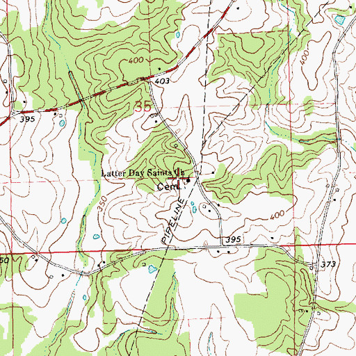 Topographic Map of Darbun Cemetery, MS