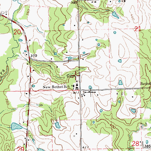 Topographic Map of New Bethel Cemetery, MS