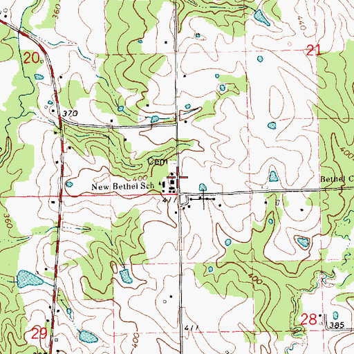 Topographic Map of New Bethel Jesus Name Church, MS