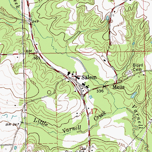 Topographic Map of Salem Attendance Center, MS