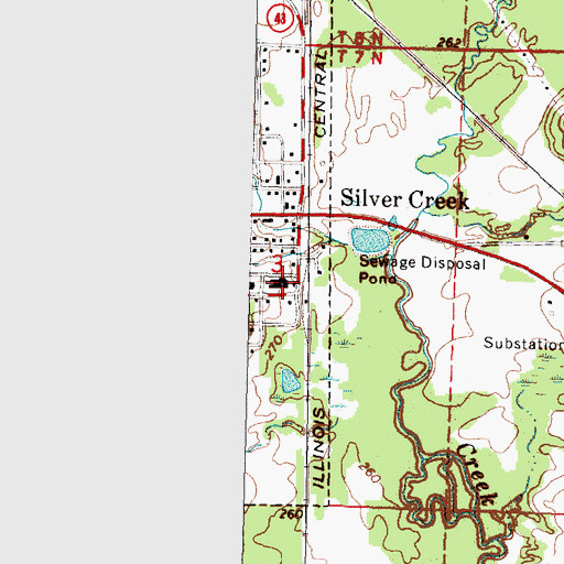 Topographic Map of Silver Creek Attendance Center (historical), MS