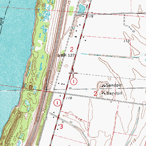 Topographic Map of Dredge (historical), MS