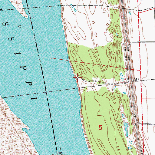 Topographic Map of Glenora Landing, MS