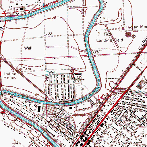 Topographic Map of Lincoln High School (historical), MS