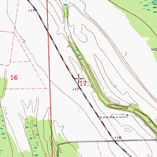 Topographic Map of Linsey (historical), MS