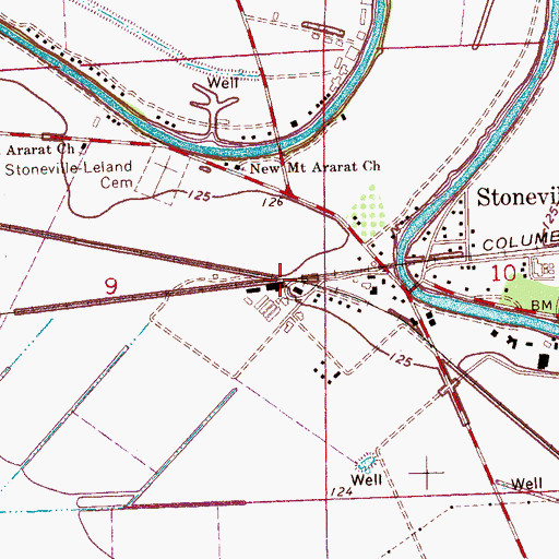 Topographic Map of Oakland Crossing (historical), MS