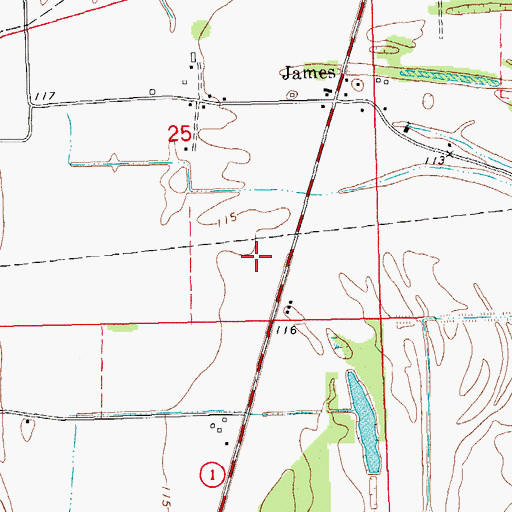 Topographic Map of Silver Lake (historical), MS