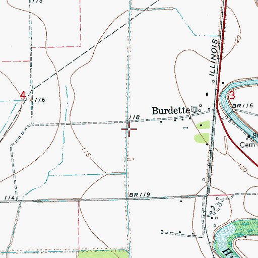 Topographic Map of Whitehall Plantation (historical), MS