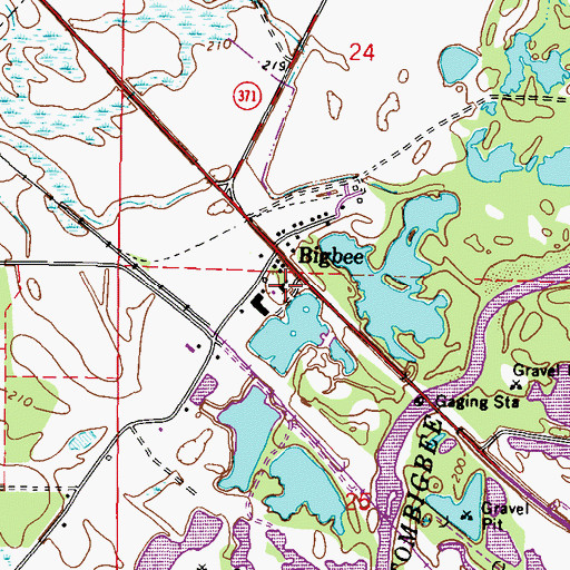 Topographic Map of Bigbee Church, MS