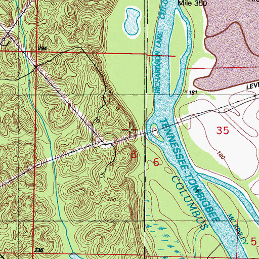 Topographic Map of Blocks Bluff, MS