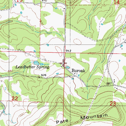 Topographic Map of Buroak School, AR