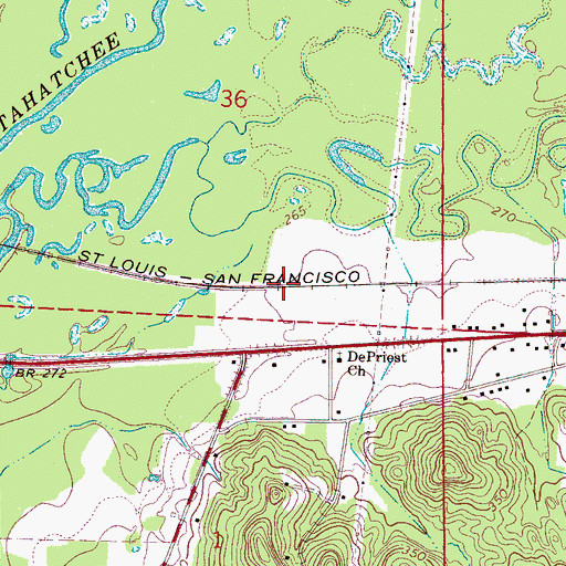 Topographic Map of Cauhorn (historical), MS