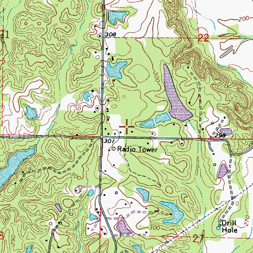 Topographic Map of Bell Mission (historical), MS