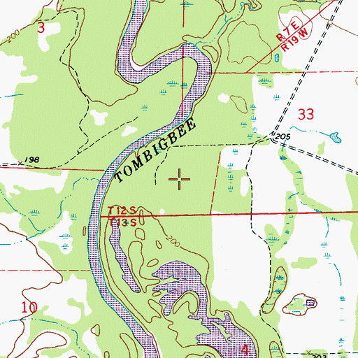 Topographic Map of Cotton Gin Port (historical), MS