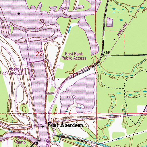 Topographic Map of Days Mill (historical), MS