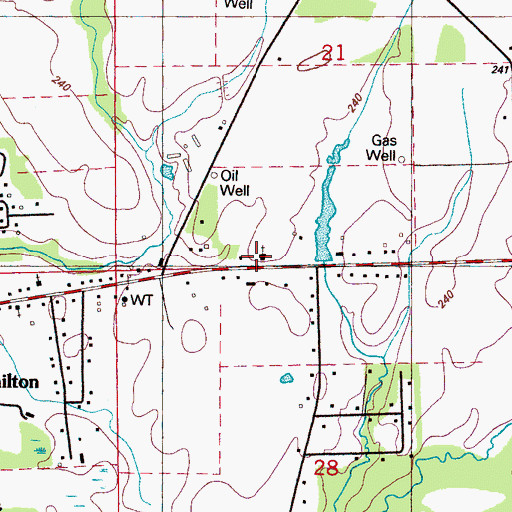 Topographic Map of Hamilton Church of Christ, MS