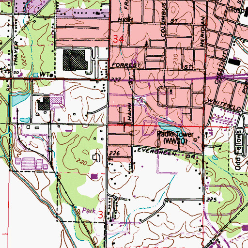 Topographic Map of Johnsons Chapel, MS