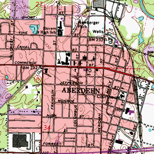 Topographic Map of Lifeboat United Methodist Church, MS