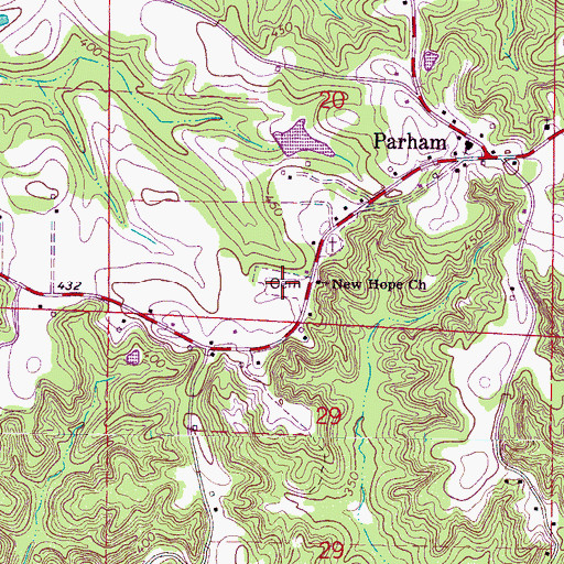 Topographic Map of New Hope Cemetery, MS