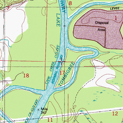 Topographic Map of Otter Lake (historical), MS