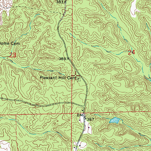 Topographic Map of Pleasant Hill Methodist Church (historical), MS