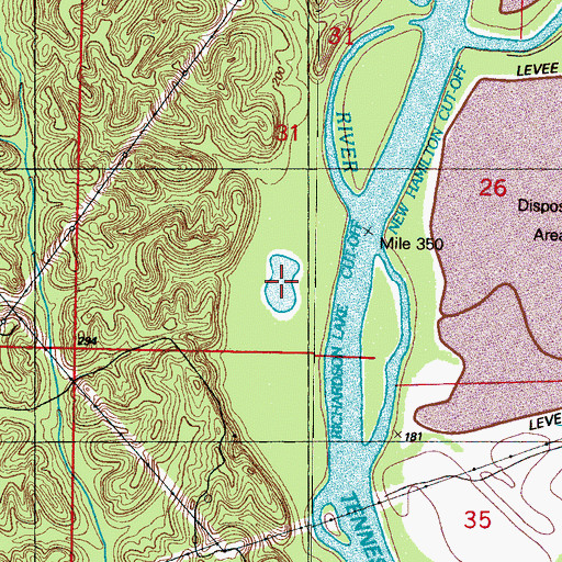 Topographic Map of Shaw Lake, MS