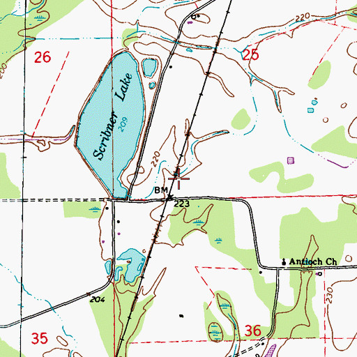 Topographic Map of Smiths Mill (historical), MS