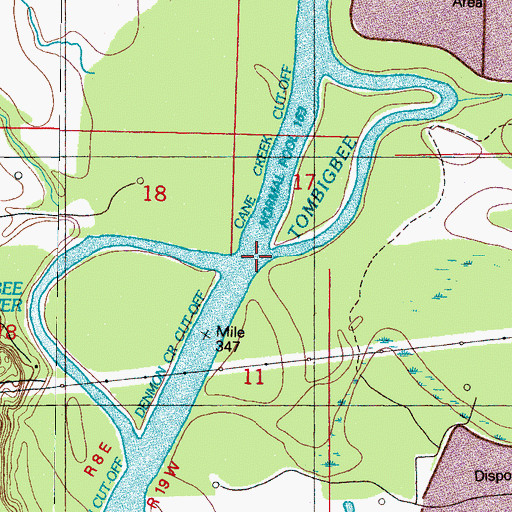 Topographic Map of Tatums Landing, MS