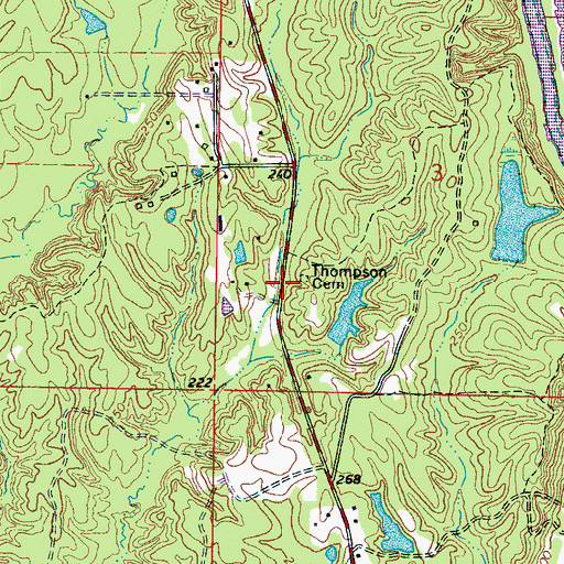 Topographic Map of Thompson Memorial Methodist Church (historical), MS