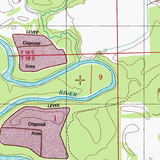 Topographic Map of Travis Lott Bend, MS