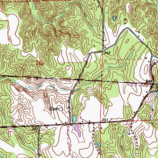 Topographic Map of Walden (historical), MS
