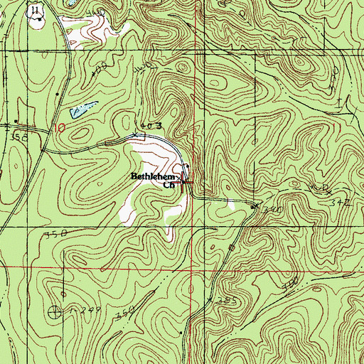 Topographic Map of Bethlehem School (historical), MS